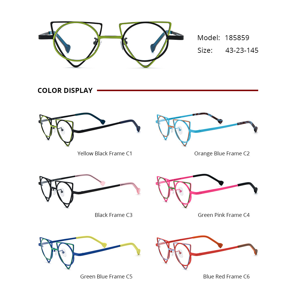 Colored Cat-eye Ultra-light Pure Titanium Myopia Glasses - Image 7