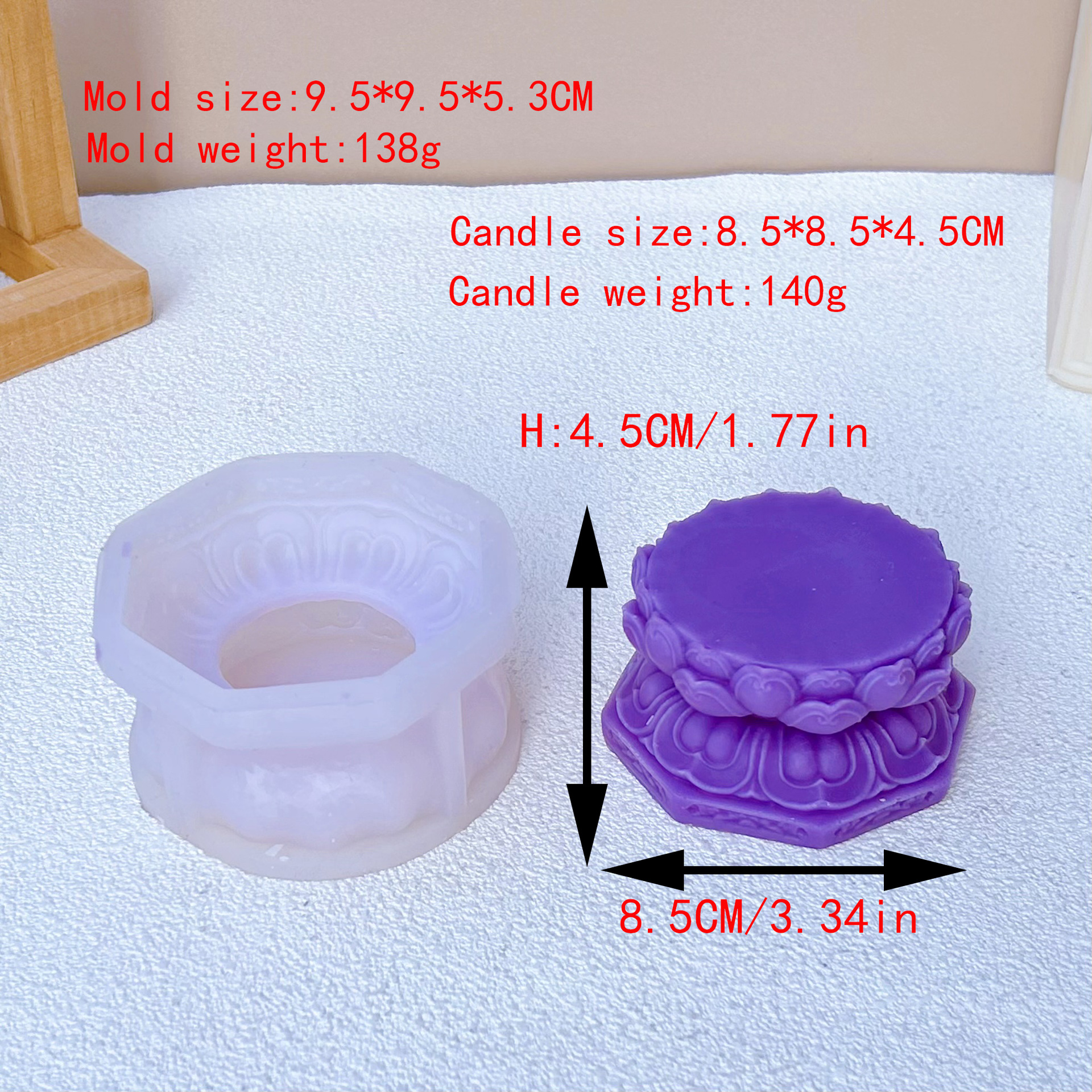 Title 1, Elephant God Candle Silicone Mold Lotus Base Si...