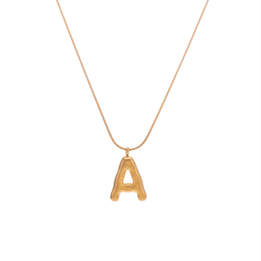 Ins Wind Net Red Hot Letter Necklace Titanium Steel 18K Gold Plating