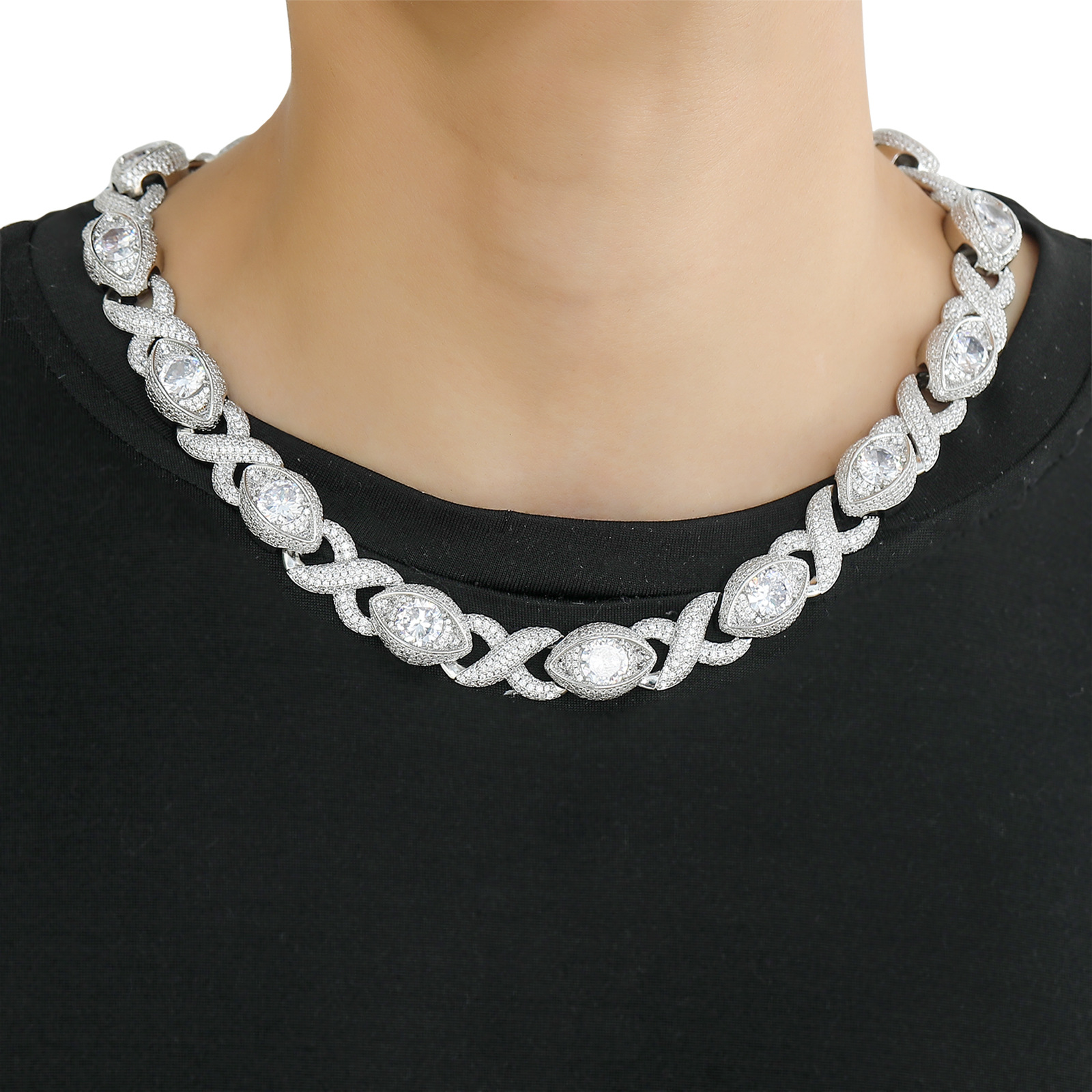 Micro-pave Zircon Personalized Hip-Hop Mens Necklace