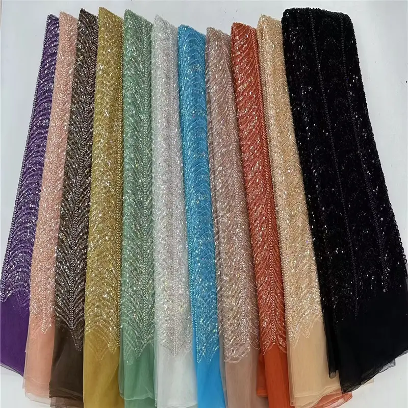 Wave Line Bead Tube Sequin Wedding Dress