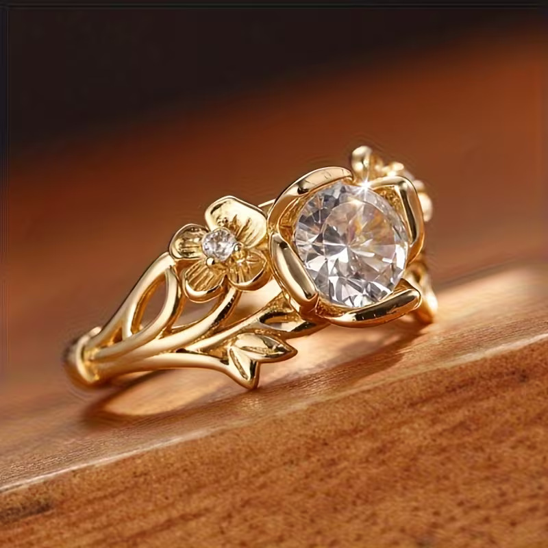 Zircon Flower Creative Ring For Women