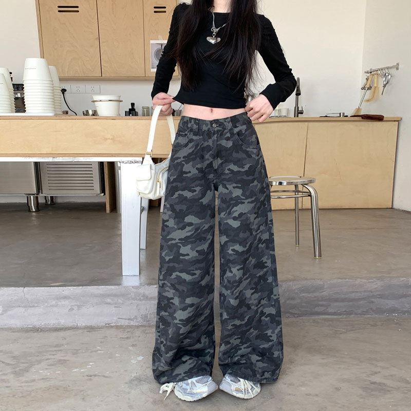 Womens New Fall Plus-size High-waisted Slimming Versatile Straight-leg Long Pants