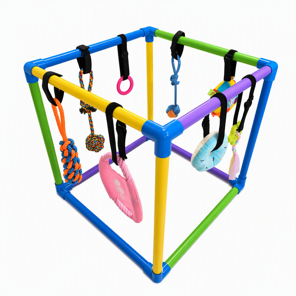 PVC Pipe Assembled Pet Gym Toy Rack - PVC Pipe Assembled Pet Gym Toy Rack Colorful Shelf