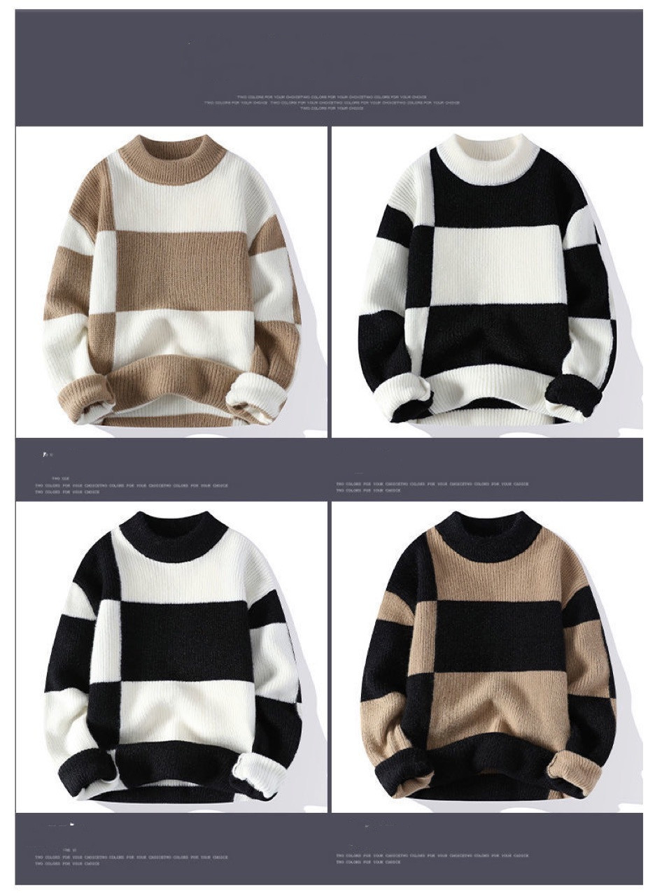 Men's FallWinter Half Turtleneck Knitted Bottoming Shirt For Boys Thickened Warm Wool Clothes - Image 10