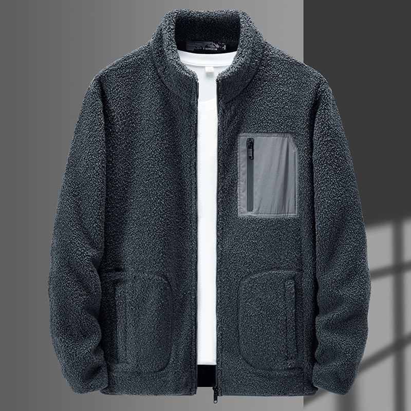 Stand-up Collar Thick Thermal Sports Casual Cardigan Coat