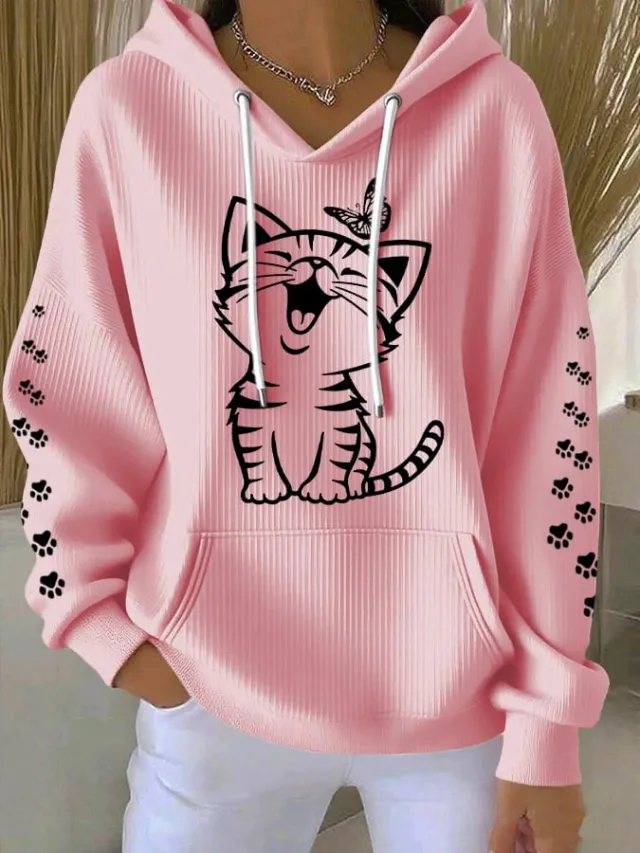 Women's 3D Printed Casual Waffle Hoodie Bdl2411180636 L - Shop at LoveMi