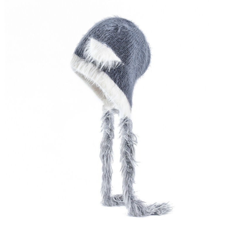 Cat Ears Mink Wool Ear-Protection Knitted Hat — Cozy Animal Ear Beanie