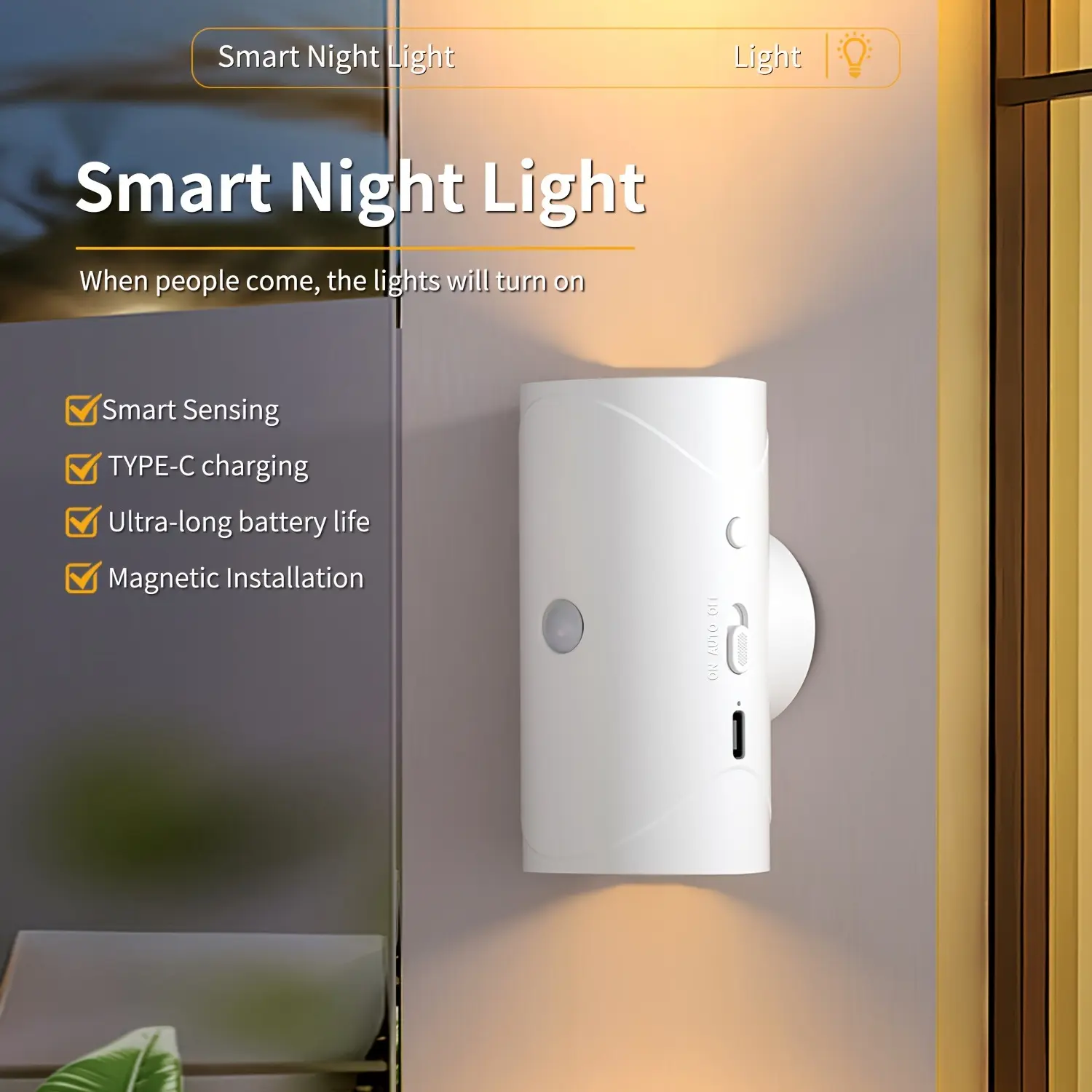 Rechargeable Led Night Lights Equipped