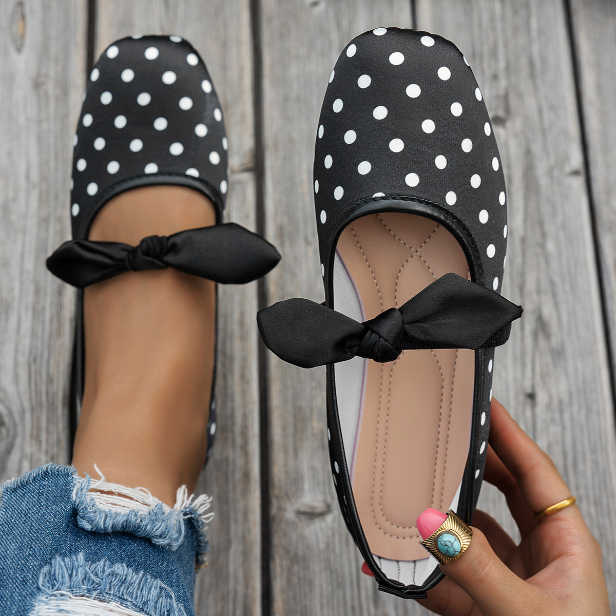 Polka-Dot Low-Rise Pumps, picture 4 of 4