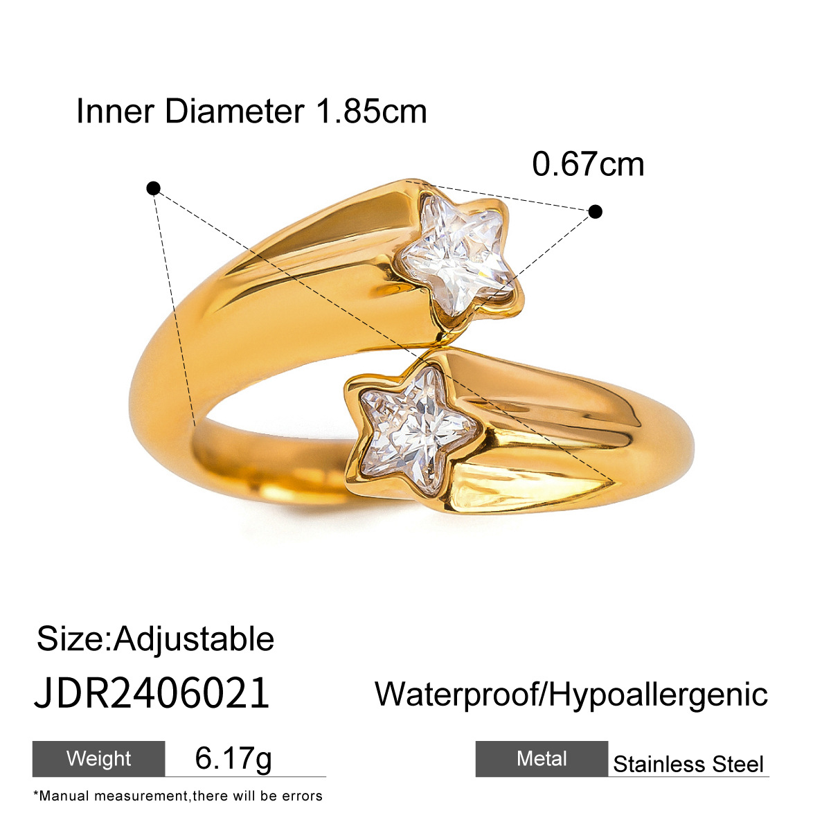 Stainless Steel With Rhinestone Ring Titanium Steel Ornament