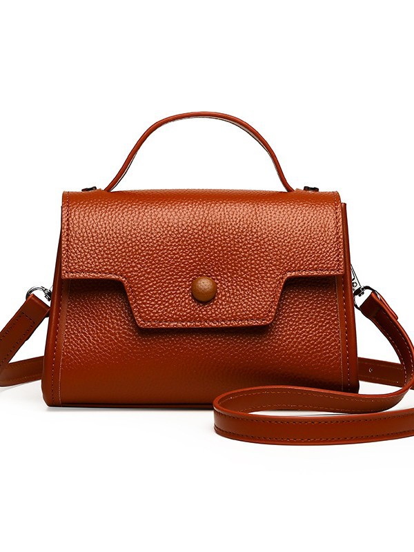 Sac bandoulière en cuir de veau — Style européen, surpiqûres 7