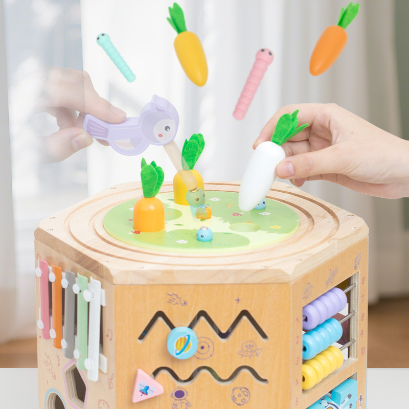 CPC CE Wooden Multi-functional Bead Maze Busy Box Treasure Chest — foto 2