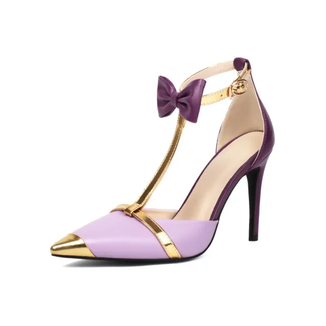 Plus Size Closed Toe High Heel Sandals Women's Shoes Purple - Shop at LoveMi
