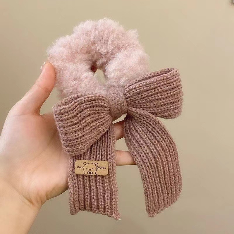 Title 10, New Autumn And Winter Wool Bow Plush Hair Ring