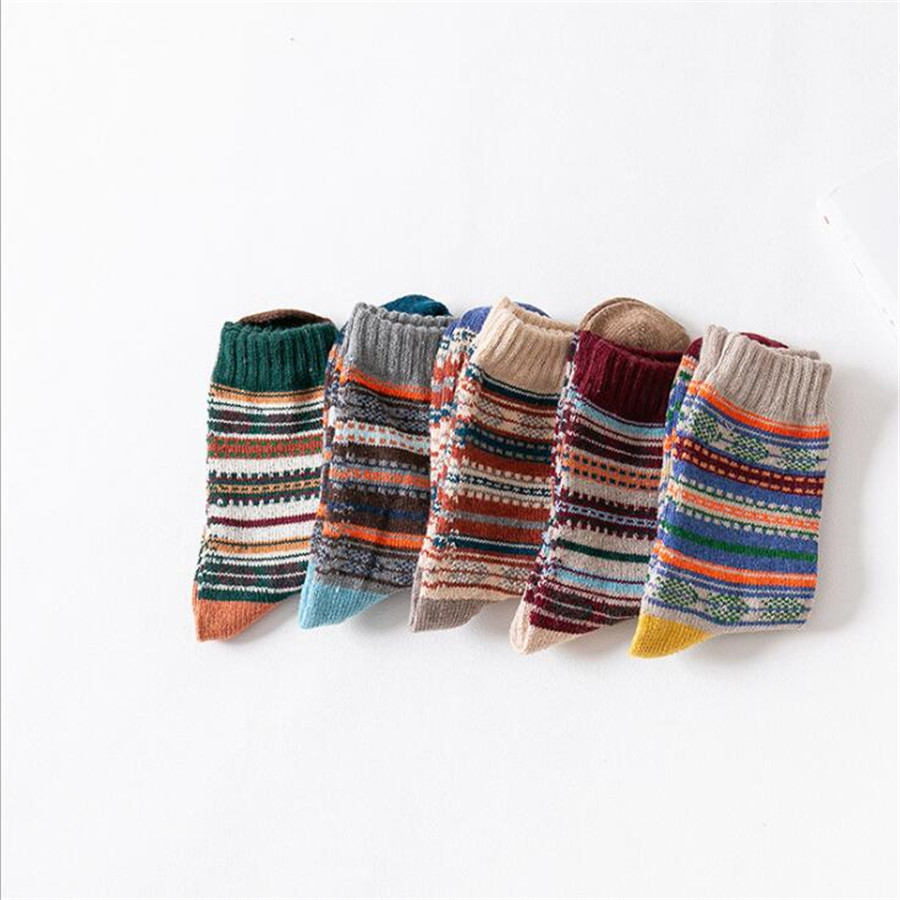 Title 12, Mens Stripe Thickened Mid-tube Wool Socks. War...