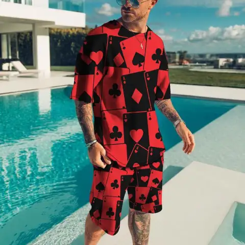 Short Sleeve Men Leisure Set Suit