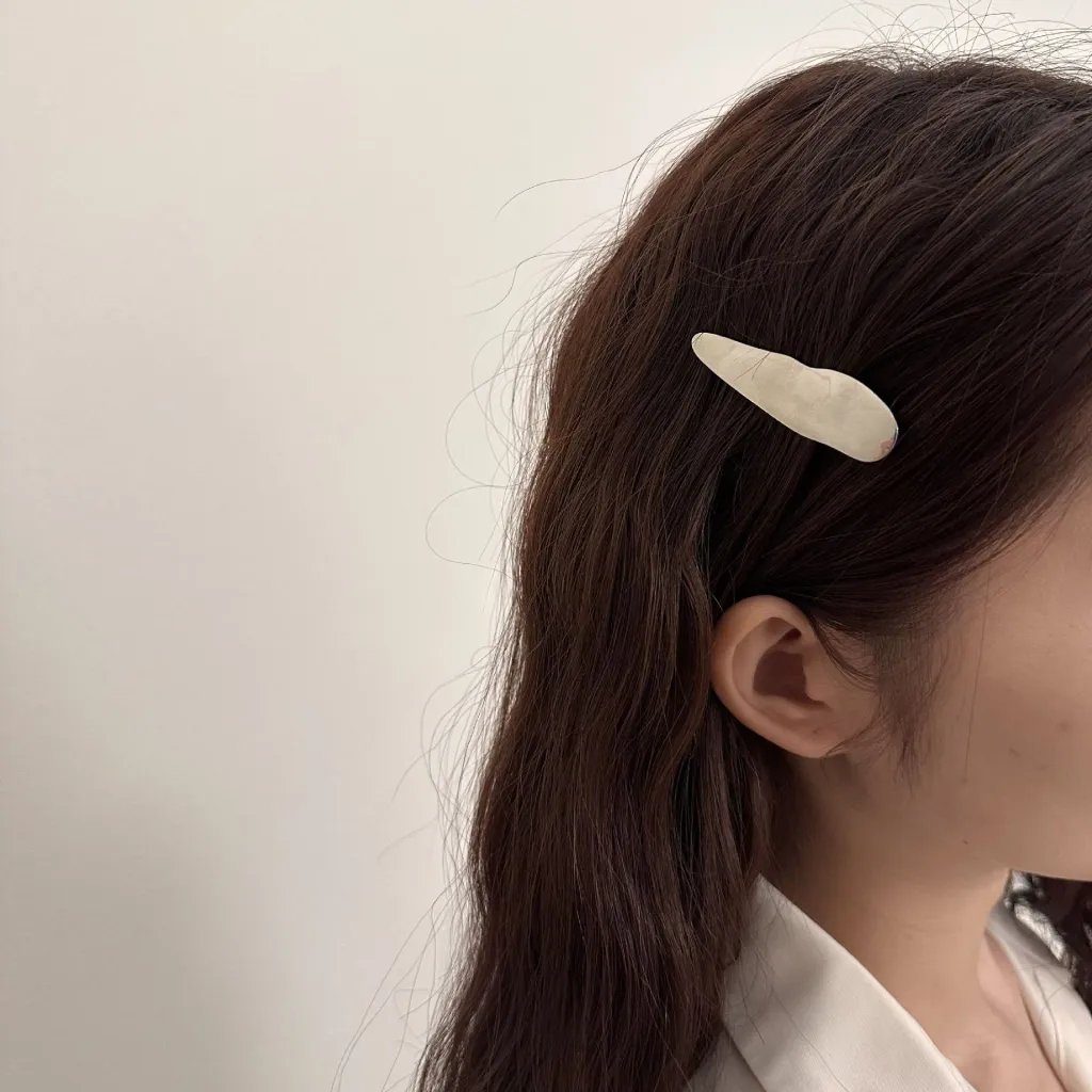 Simple South Korea Water Drop Barrettes Side Clip Broken Hair - Silver Irregular Model