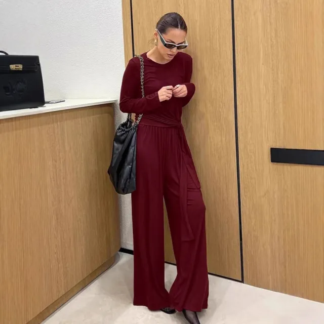 European And American Elegant Wine Red Knitted Top Suit Wine Red - Shop at LoveMi