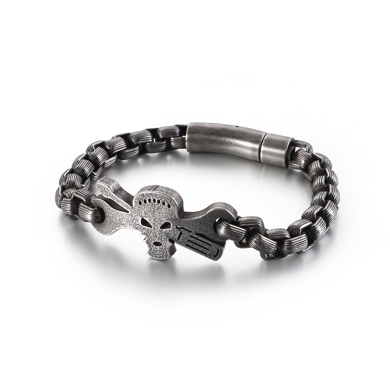 Men's Stainless Steel Vintage Skull Bracelet