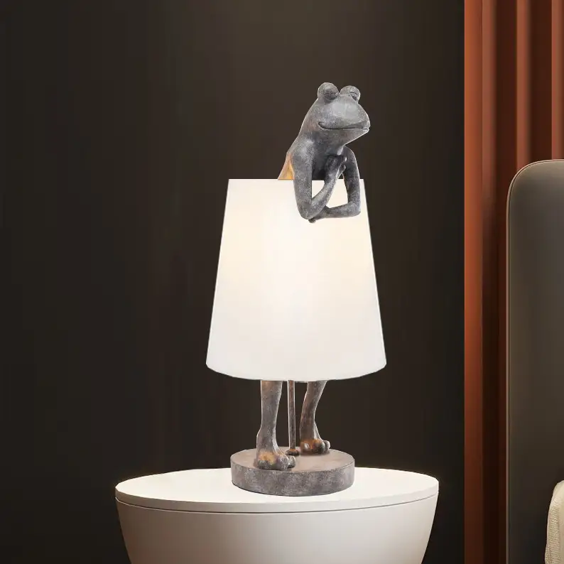 Cute Frog Fabric Table Lamp Bedroom Bedside Lamp
