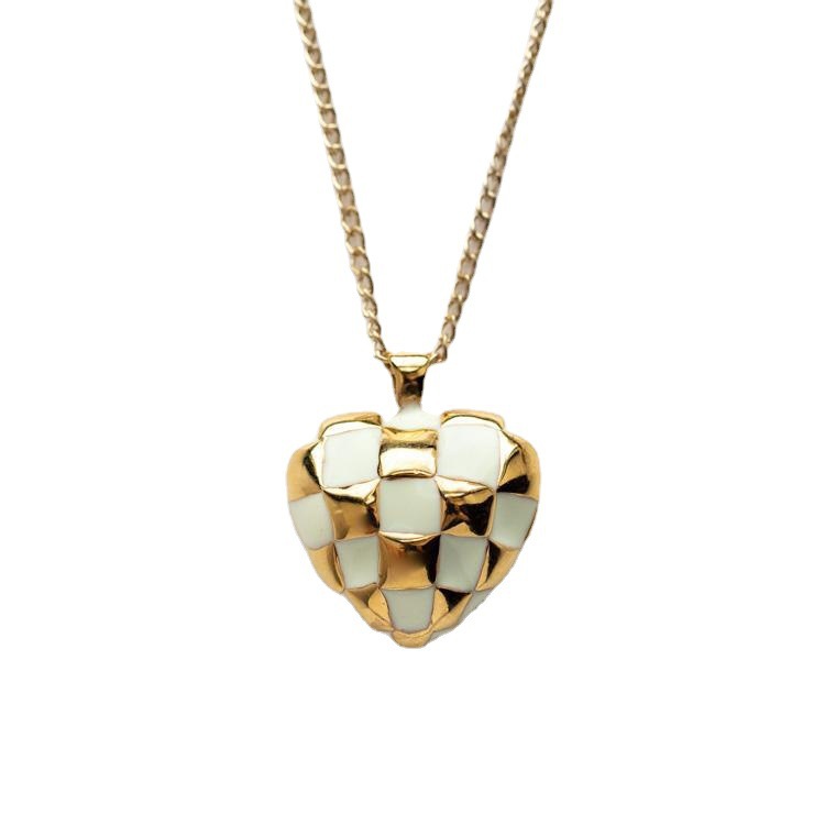 Chessboard Element Necklace Dripping Oil Three-dimensional
