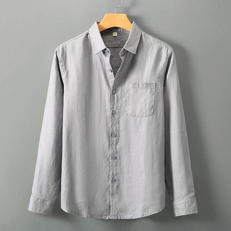 Loose-Fit Linen Long-Sleeve Shirt, picture 7 of 8