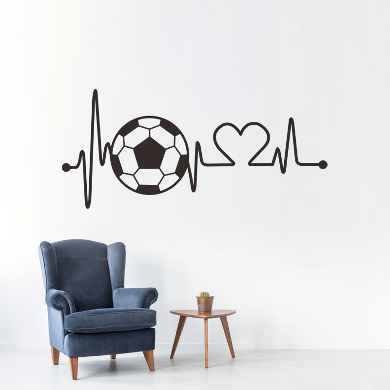 Abstract Line Football Wall Sticker Modern For Children