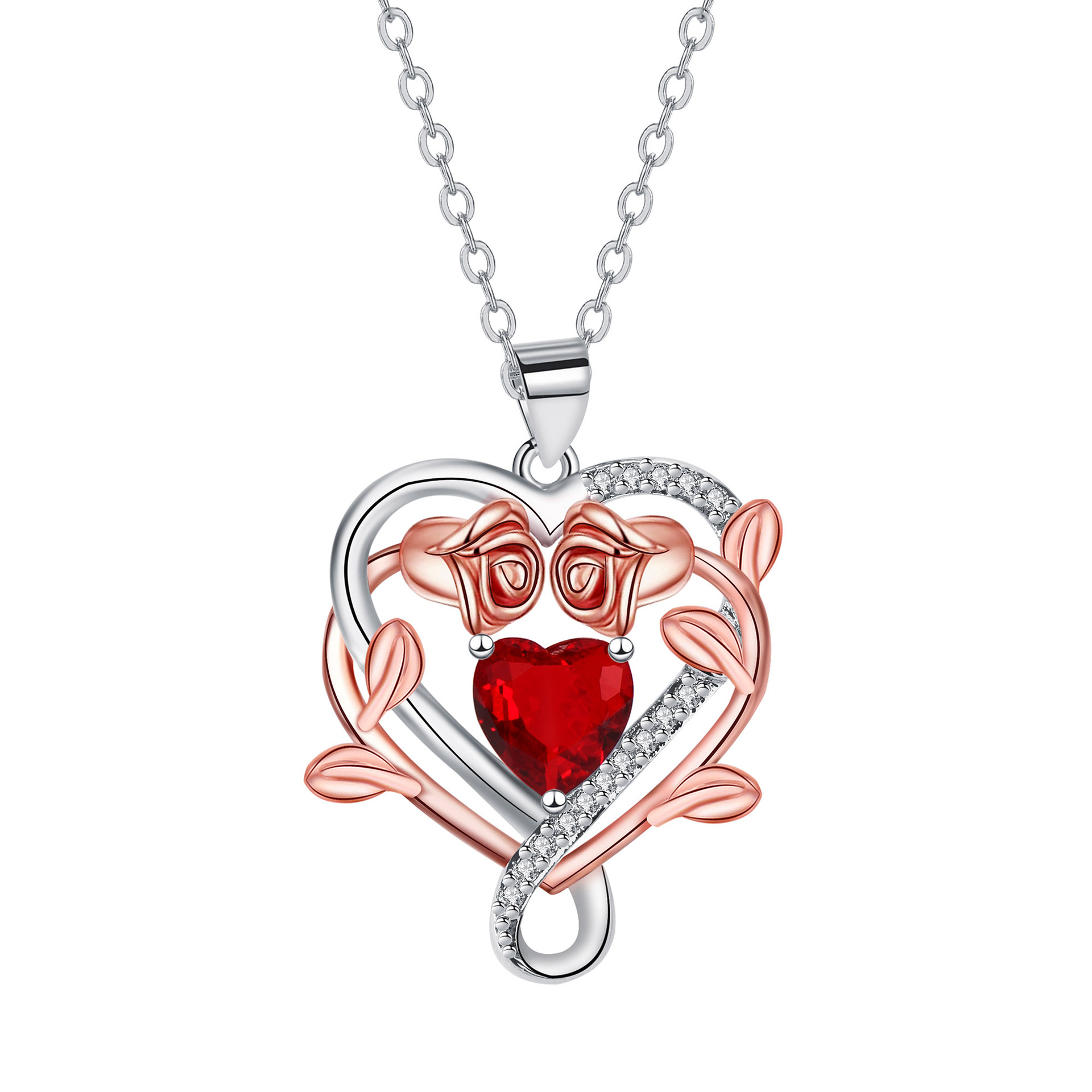 Fashion Love Pendant Necklace Rose