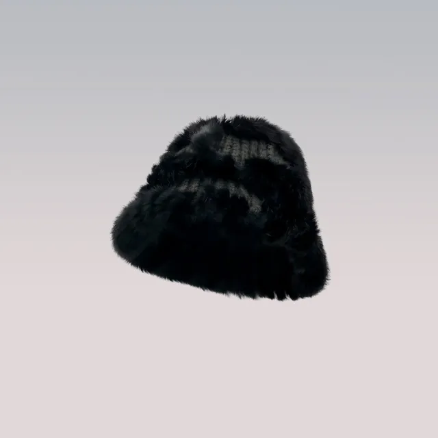 Rabbit Fur Hat Women's Fur Autumn And Winter Style Black - Shop at LoveMi