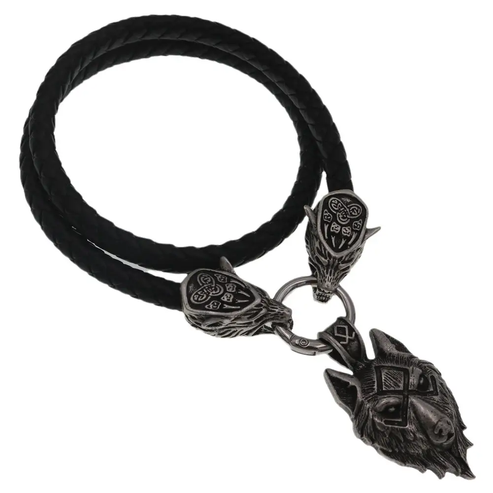 Aoding Crow Zinc Alloy Pendant Viking Wolf Head