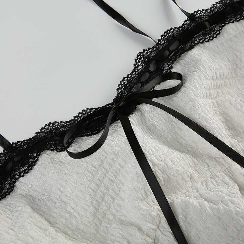 Lace Lace Vest Low Waisted Shorts Daily Suit