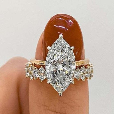 White Diamond Horse's Eye Ring Micro-set Full Circle