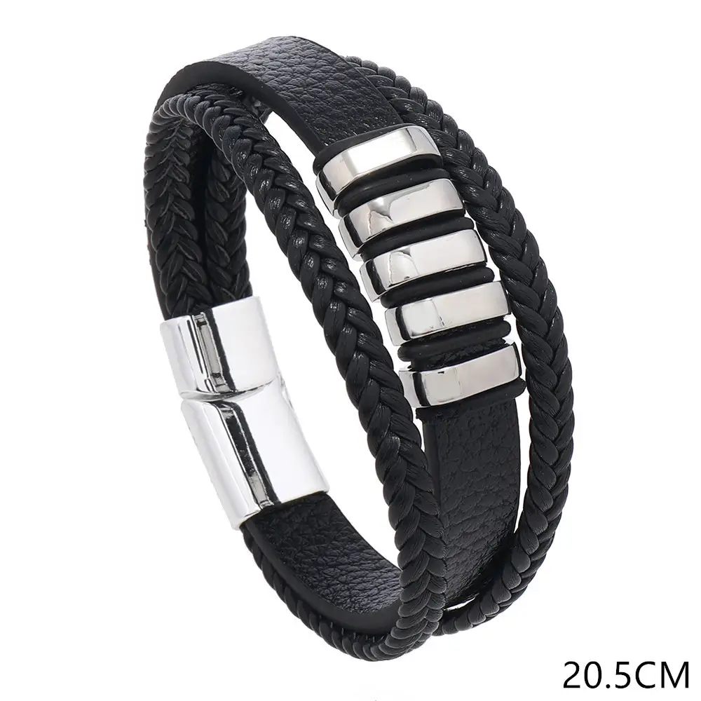 Fashion Multi-layer Woven Men's Leather Bracelet