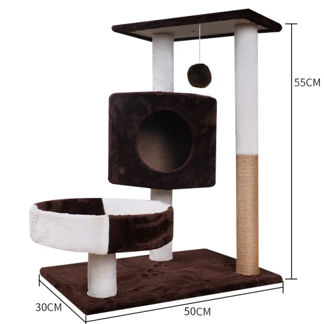 Lepet Cat Nest Cat Scratch Board Cat Tree Cat Climbing Frame Pet Supplies White And Brown - Shop at LoveMi