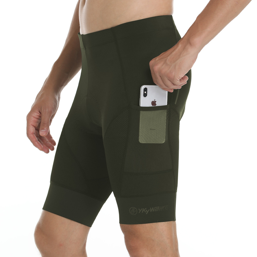 Breathable Sweat Absorbing Cushion Men's Solid Color Bicycle Pants