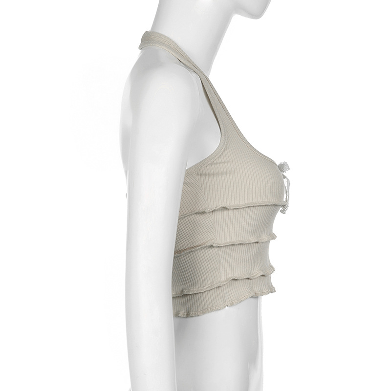 Women's Fashion Bowknot Halter Spaghetti Straps Top