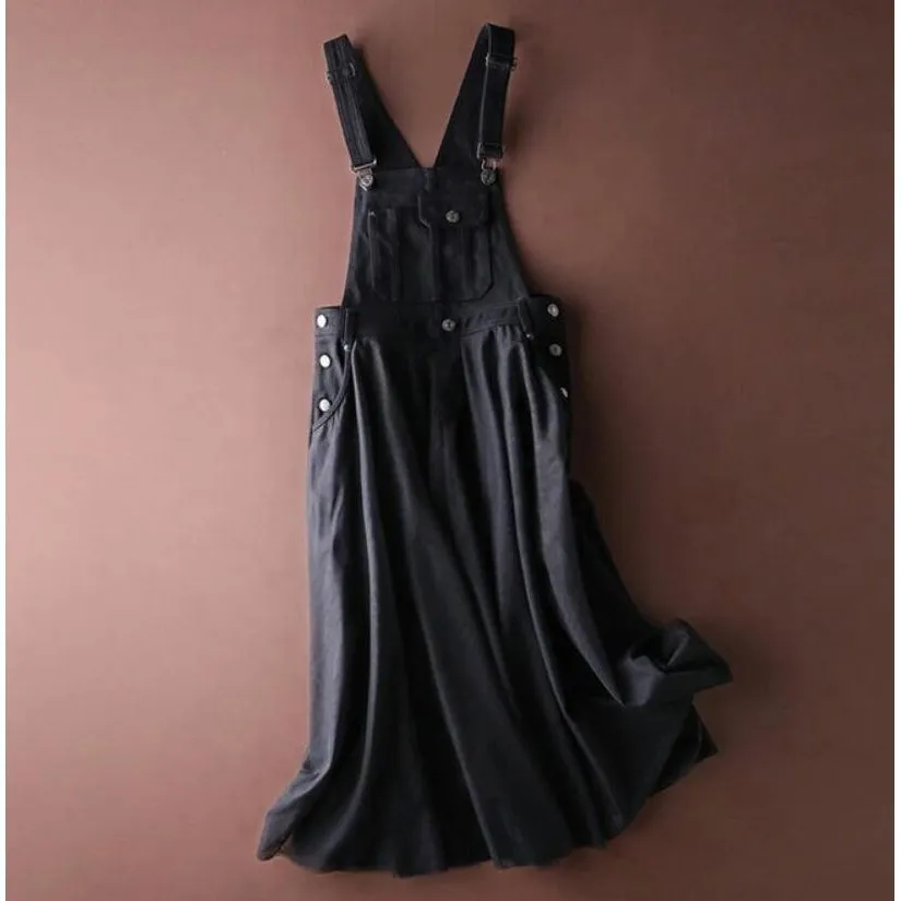 Denim Mesh Slimming Women's Dress - Black