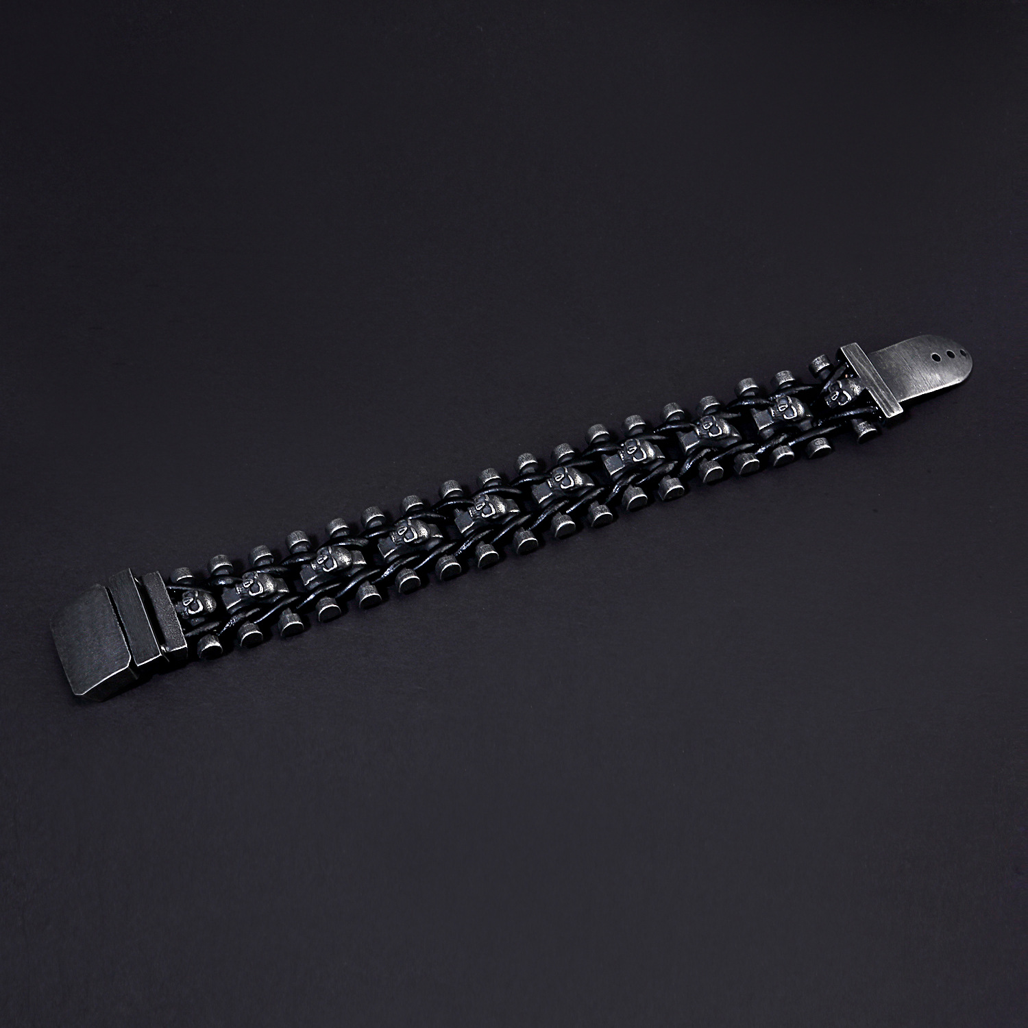 European And American Men's Stainless Steel Skull Bracelet
