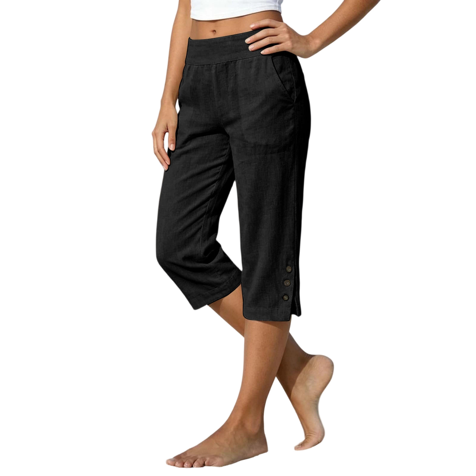 Women's high-waist pants – full outfit view on model