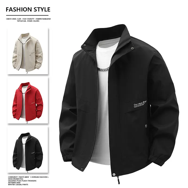 Mens Casual Springautumn Stand Collar Jacket