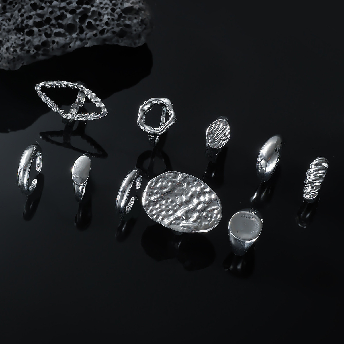 Alloy Open Alloy Ring Set With Multiple Joints