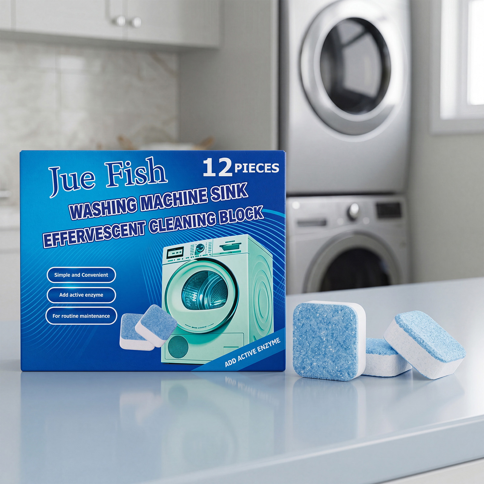 JUE FISH Gentle Cleaning Tablets For Removing Interior Residue In Washing Machines