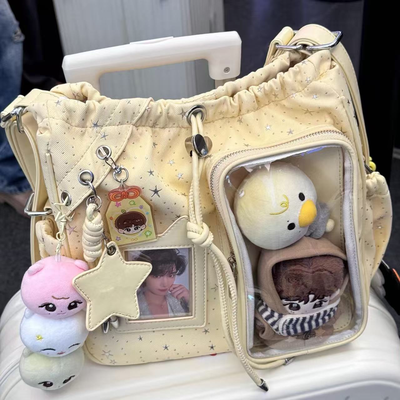 20cm Doll Bag Drawstring Backpack Star-shaped Pain Bag