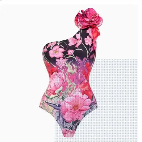 Hot Spring Vacation Beach Skirt Suit Swimsuit One Shoulder - Shop at LoveMi