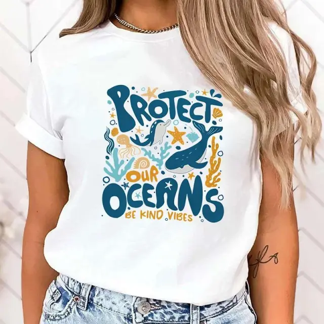 Premium T shirtHot Protect The Ocean Printed T Shirts White - Shop at LoveMi