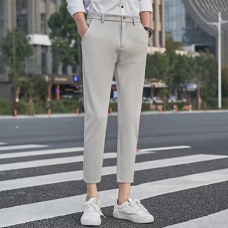 Men's Fashionable Slim-Fit Casual Drapey Cropped Trousers D1e50284 C6ac 4b0c 9d5a Ffa72801906d