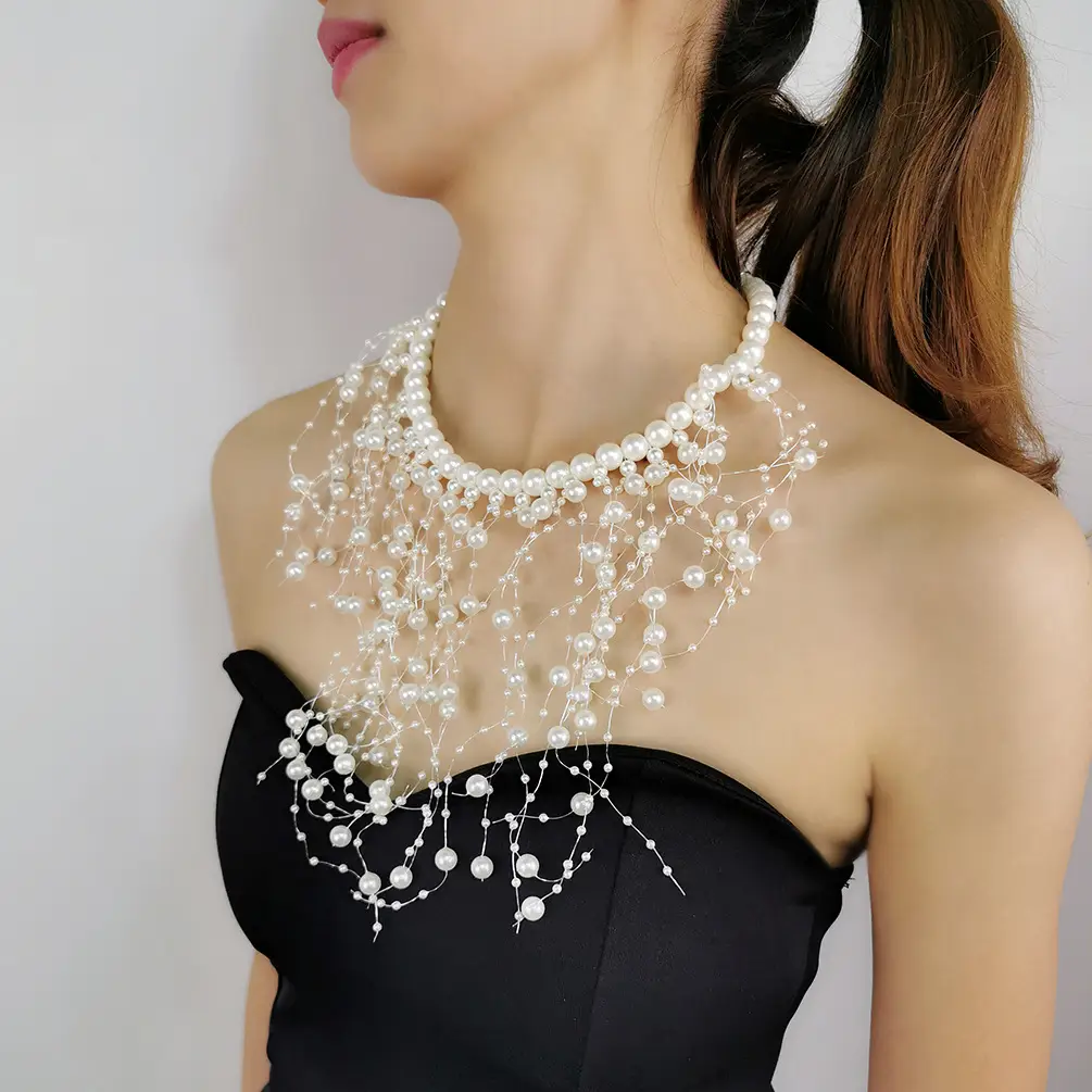 European And American Fabulous Pearl Tassel Necklace For Women