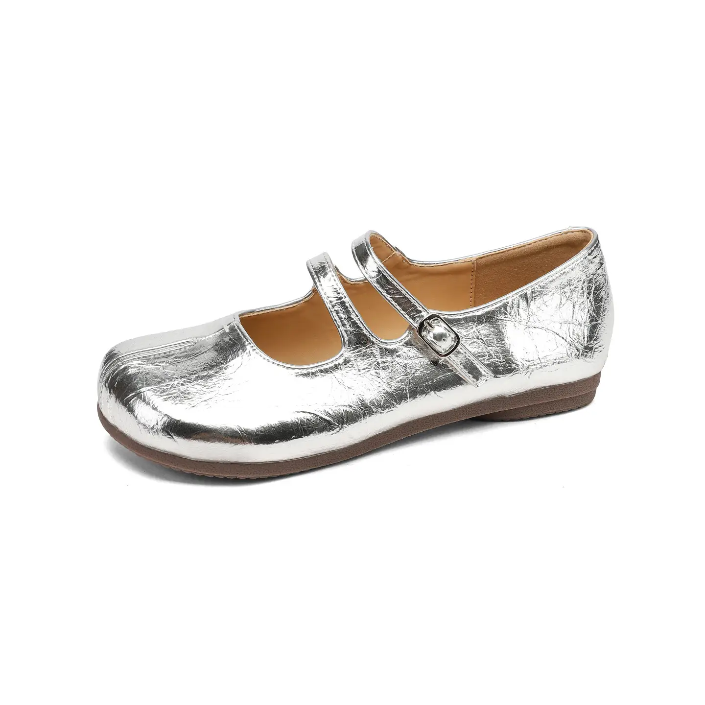Pigs Trottershaped Womens FlatLowcut Singlelayer Shoes With A Strap Across The Instep