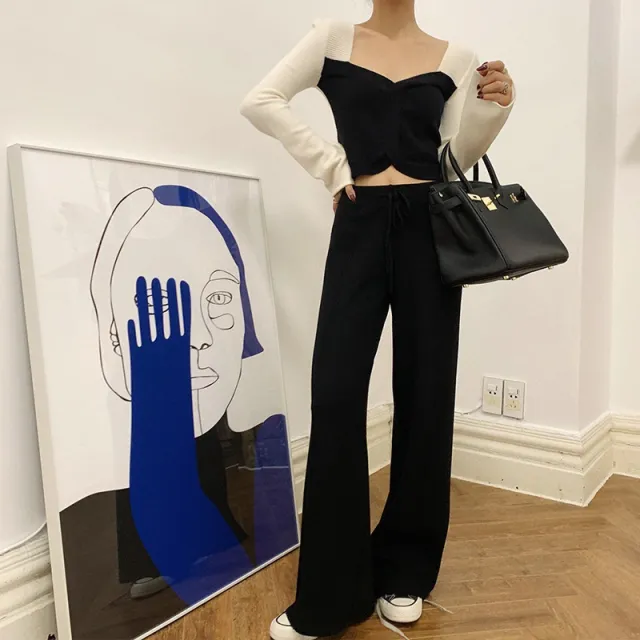 Loose Slimming And Straight Casual Wide leg Pants For Women Grandma's Pants Black - Shop at LoveMi